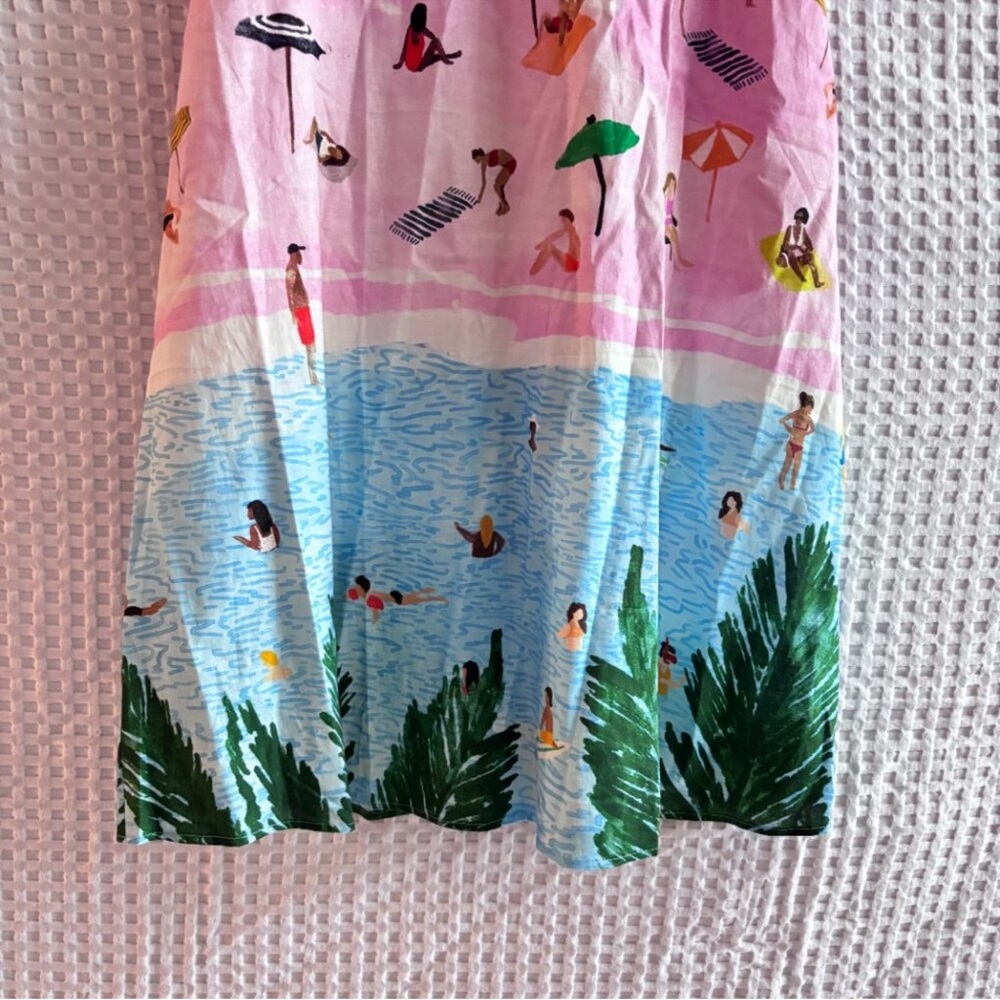 Gorman pink beach print puff sleeve maxi dress NWT size US8 - Picture 2 of 4
